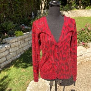 Red, long sleeve, Cardigan, size M